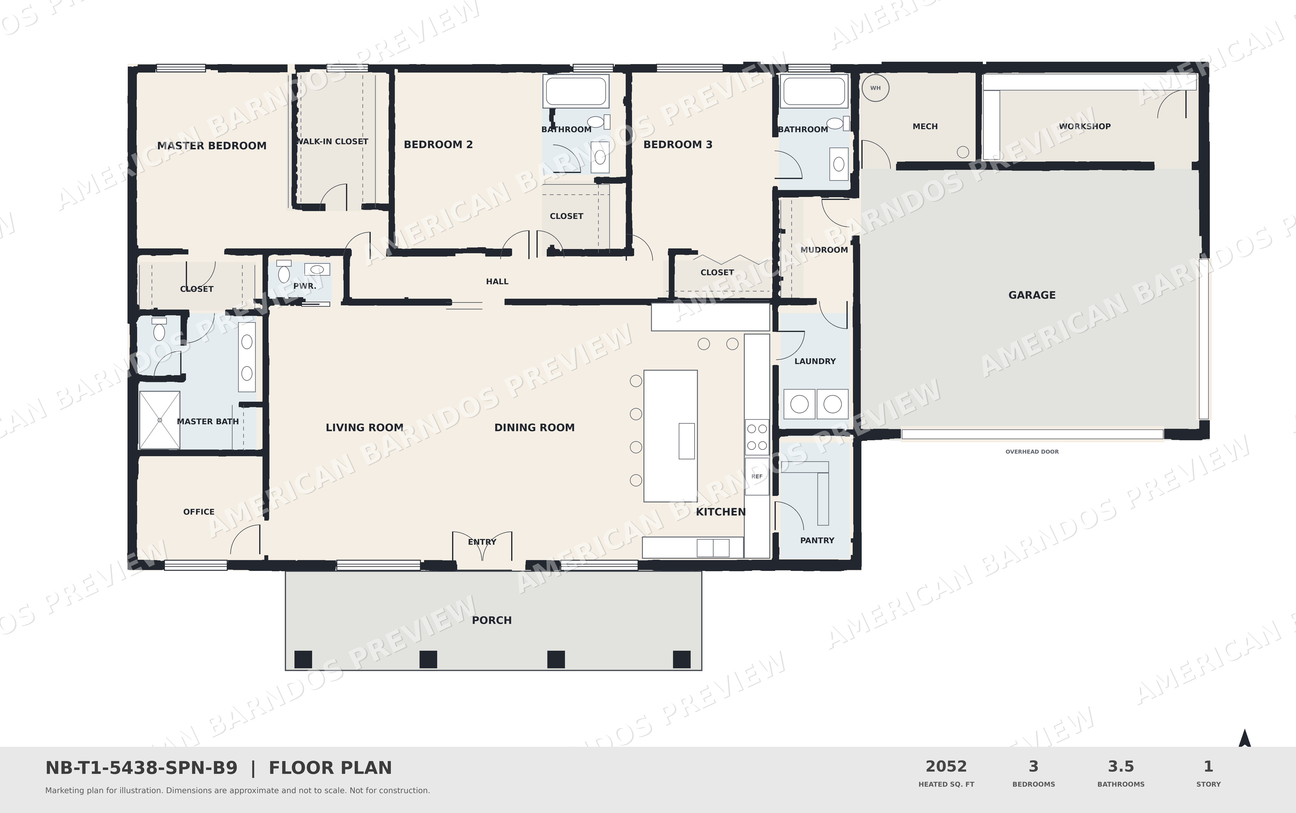 Watermarked floor plan preview for Bear's Paw