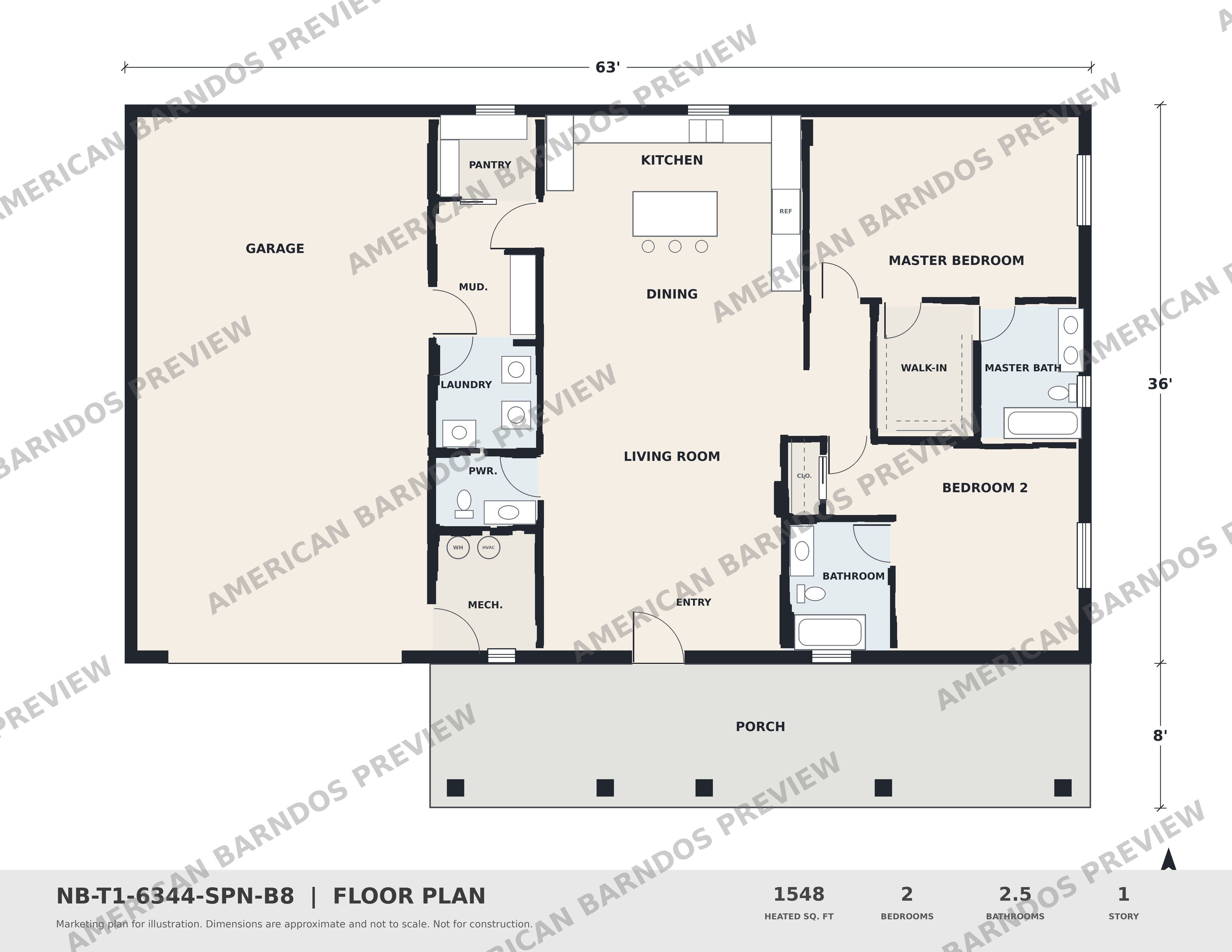 Watermarked floor plan preview for Churn Dash