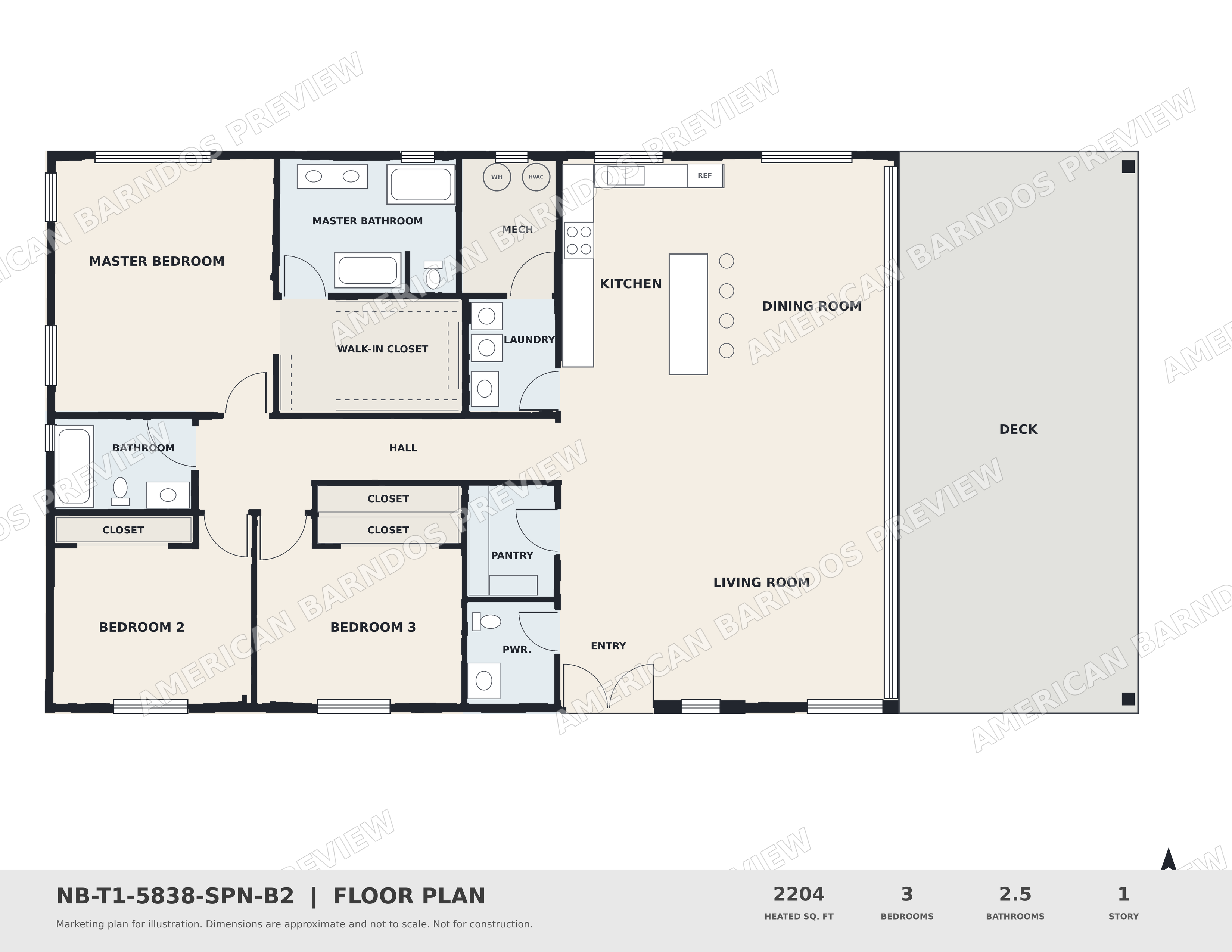 Watermarked floor plan preview for Evening Star