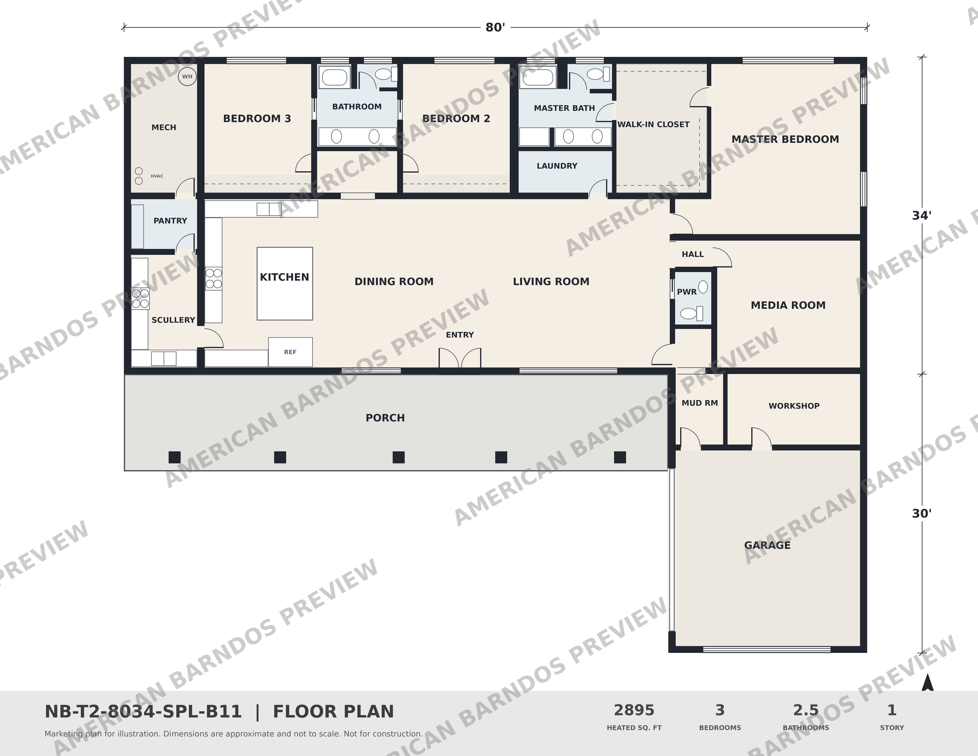 Watermarked floor plan preview for Rail Fence